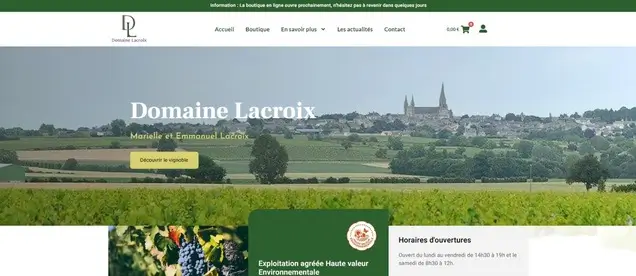 Réalisation site web Domaine Lacroix